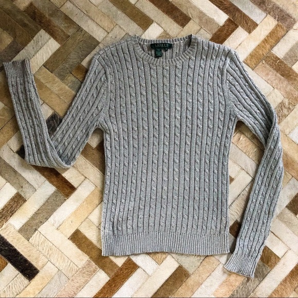 Ralph Lauren silver long sleeve sweater. Size M - Picture 2 of 8